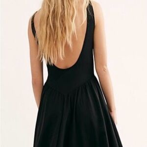 Free People Low Back Black Back Dress